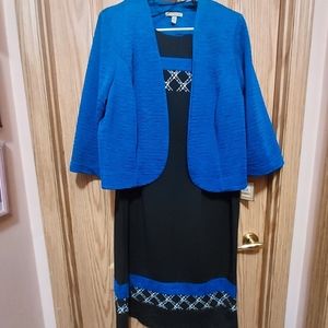 Maya Brooke Royal Blue & Black 2 piece Dress 16w
